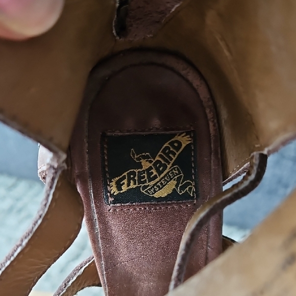 Freebird Chestnut Leather Heeled Sandals